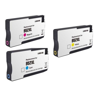 Remanufactured HP 952XL Cyan / 952XL Magenta / 952XL Yellow ( L0S64AN ) Multicolor Discount Ink Cartridge